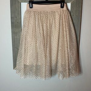 NWOT pink and rose gold skirt